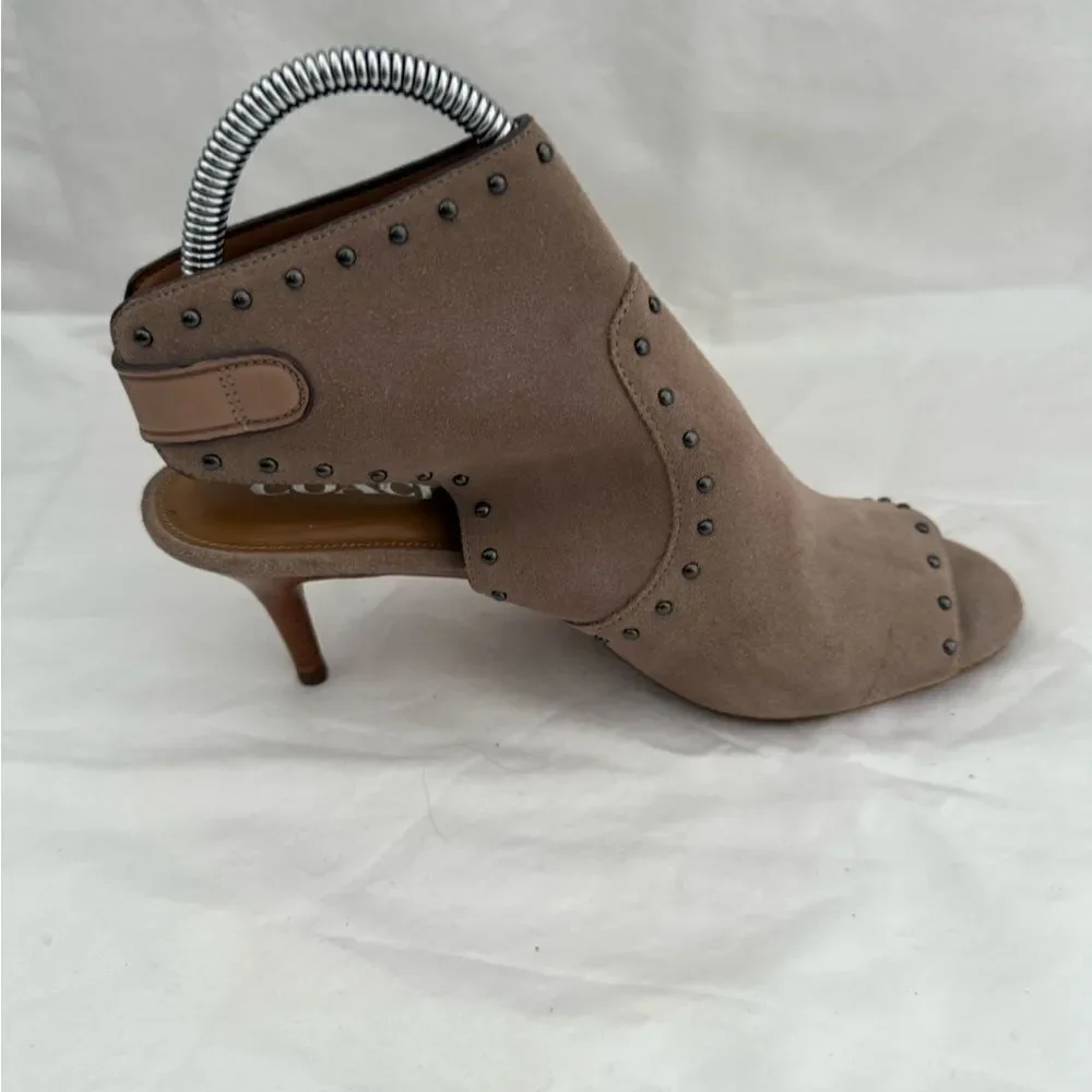 Coach Marbella  suede boots  with metal studs size 8 like new.